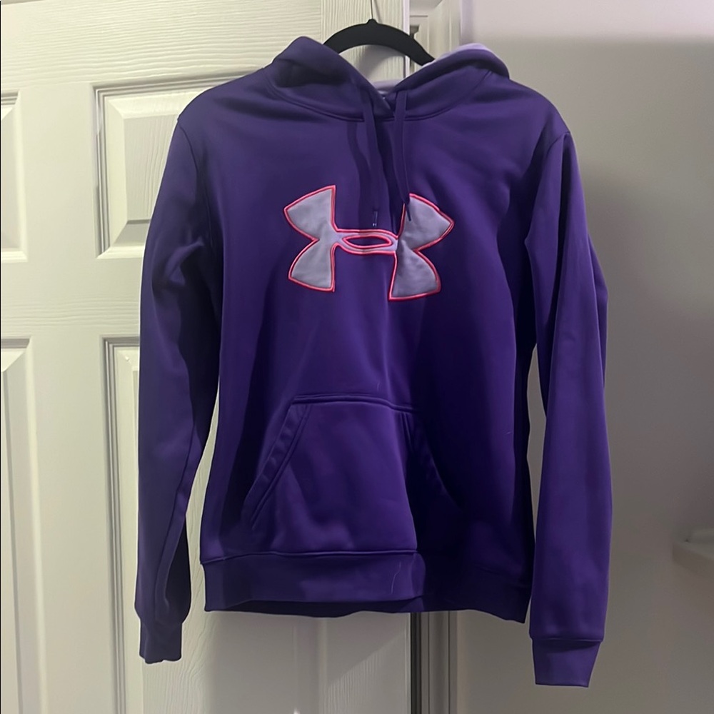 Under Armour Vibrant Purple Hoodie with Pink Logo